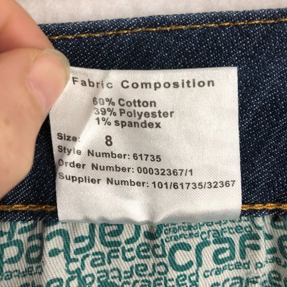 Crafted Dark Wash Blue Denim Slim Jeans Sz 8 - Picture 9 of 9